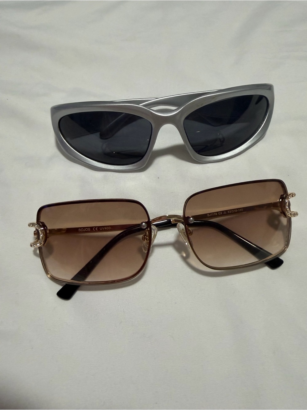 Women's Square Sunglasses - Brown Gradient and Silver sunglasses